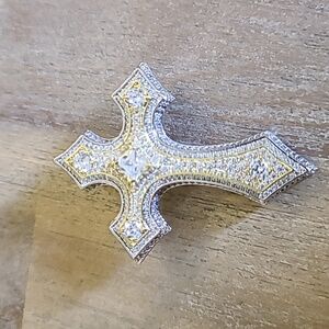 GLD large diamond cross pendant.